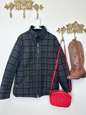 GERRY WEBER chic plaid pattern fall jackets M ptp 22” l 29”